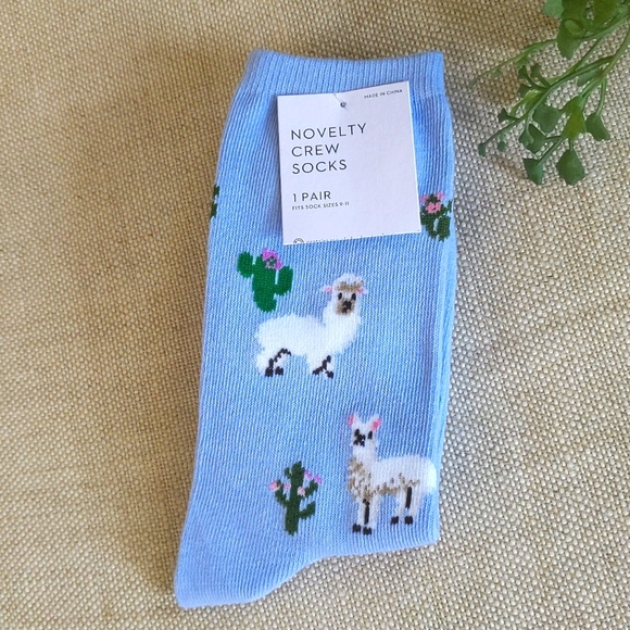 Accessories - NWT Lt. Blue Women's Novelty Crew Socks - Show Size 5-10